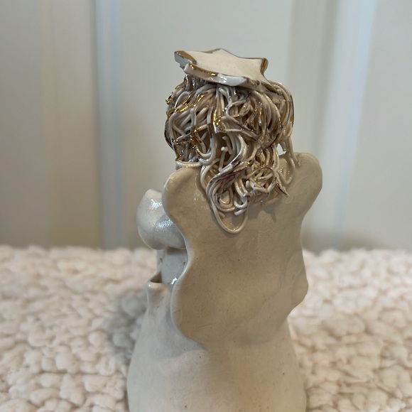 Handmade Ceramic Angel Bell - beautiful detail!  Interior bell is very subtle. - Picture 5 of 6